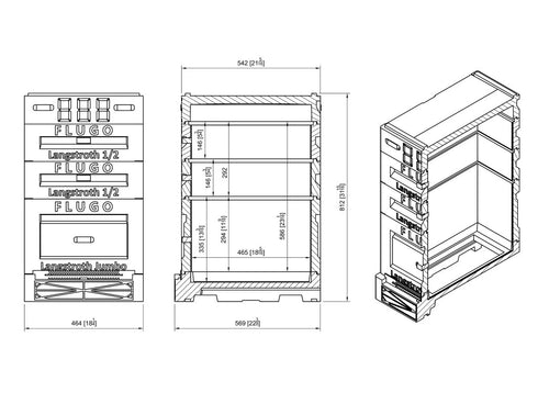Langstroth Polyurethan-Beute – 10 Rähmchen – Jumbo