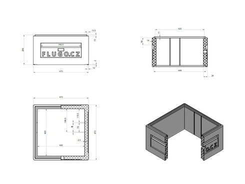 Flugo Hive Box 39x24 cm for 11 Frames