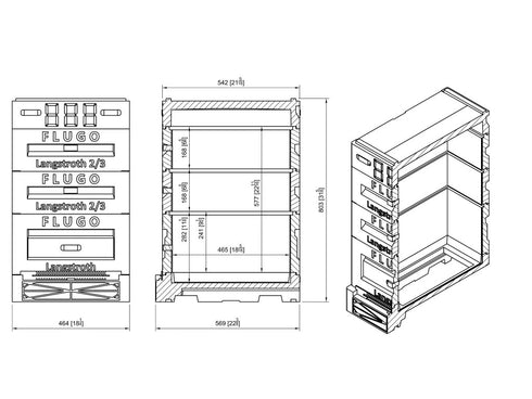Úl Langstroth - Medium - 2/3