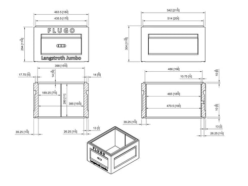 Langstroth - Jumbo (Dadant) Hive Box - 286 cm (11 1/4″)